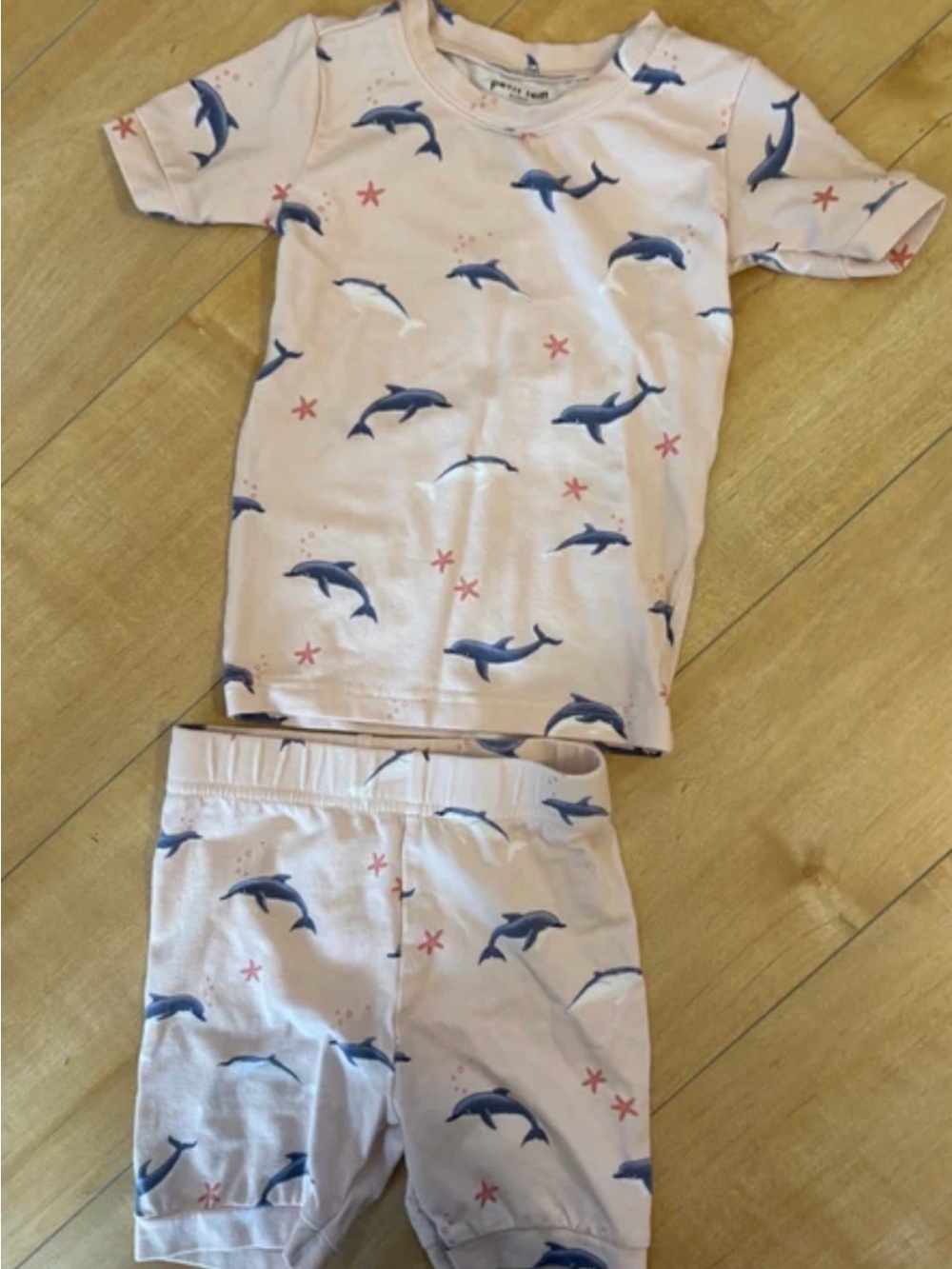 Petit Lem Pink Dolphin Short Sleeve Pajama Set new never use